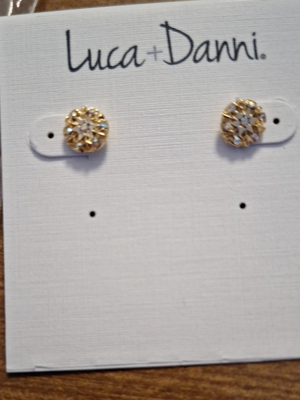 Luca + Danni Gold Crystal Daisy Stud Earrings
